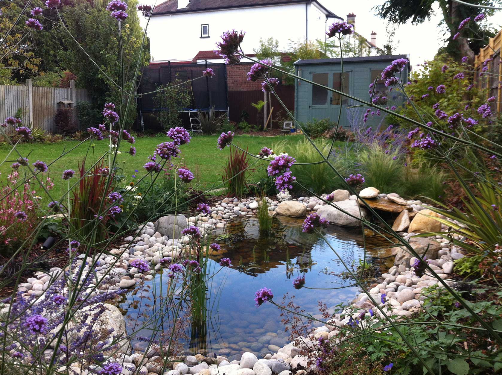 South London Garden with Cascading Water Feature